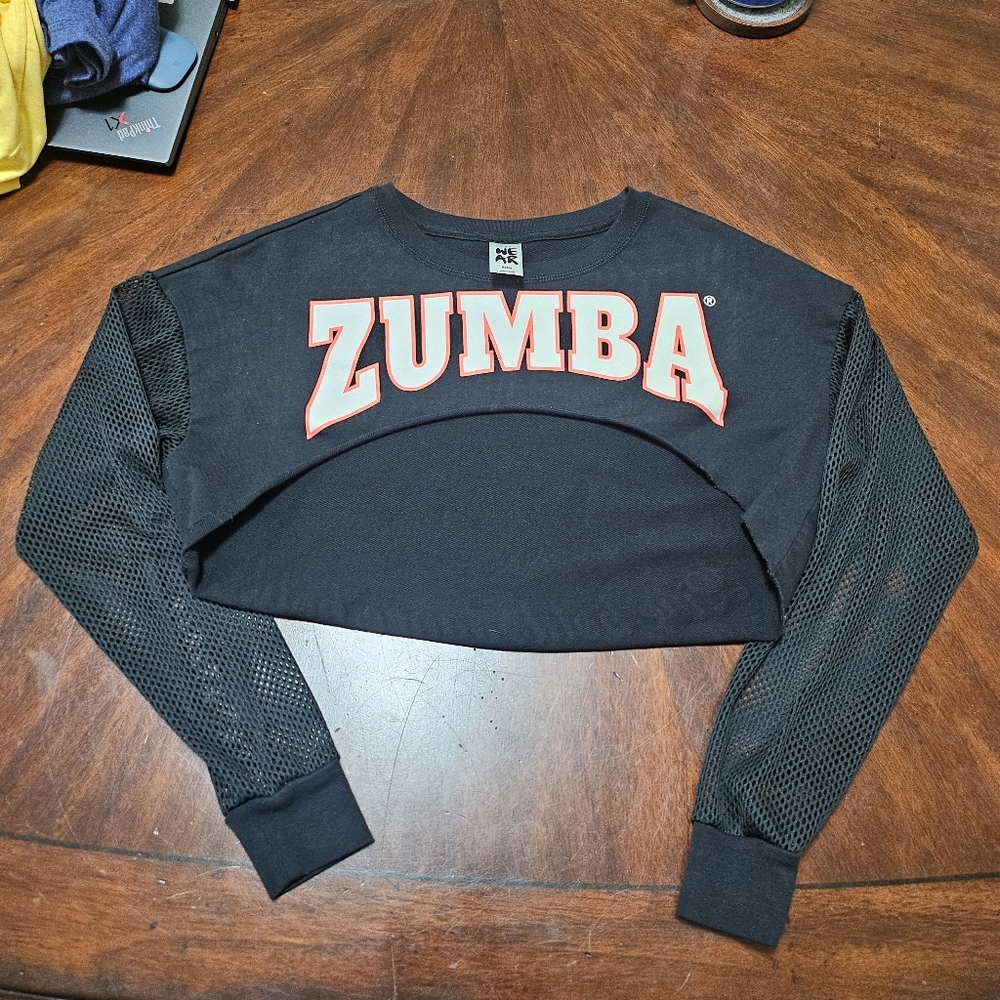 Zumba shrug with mesh sleeves